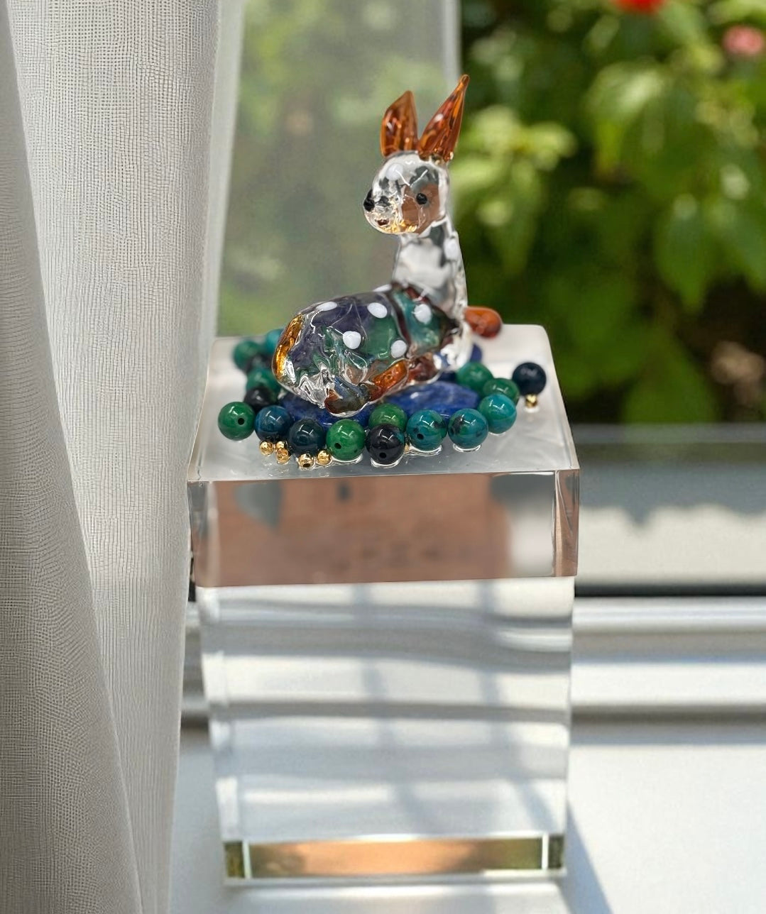 Adorno con figura de Cristal y Cuarzo